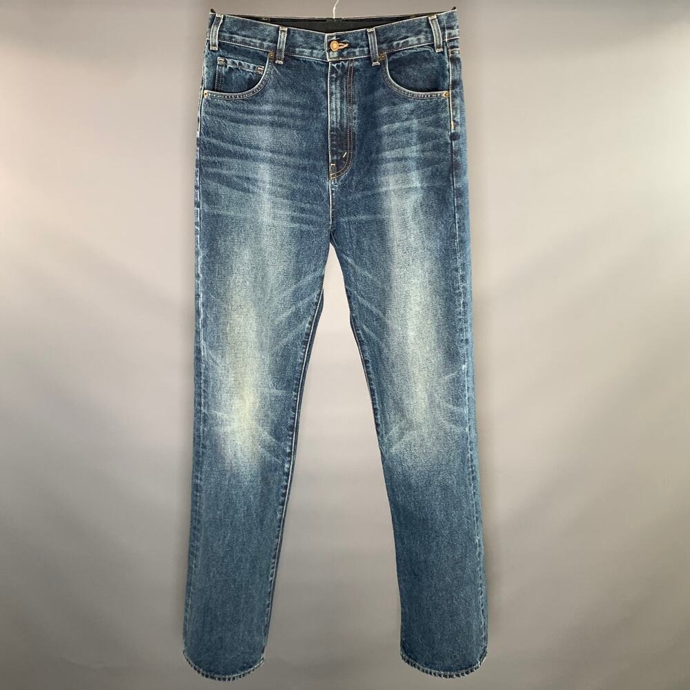 NILI LOTAN Size 32 Blue Cotton Straight leg Jeans